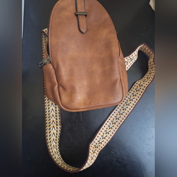 Womens Brown‎ Crossbody Sling Small Backpack - Picture 2 of 6